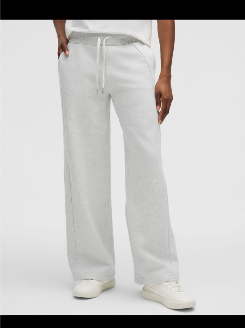 Lululemon Relaxed Wide-Leg Tall Scuba Pants — Light Gray